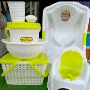 Baby Bath and Potty Set - White and Yellow